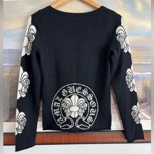 RARE Vintage Amal Guessous A&G 100% Cashmere Sweater Black